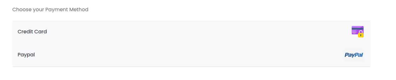 Choose payment method